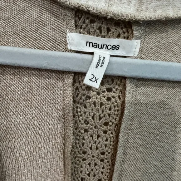 Maurices beige mixed material cardigan. Size 2x - Picture 5 of 5